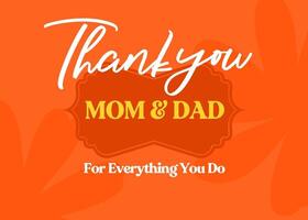 Thank You Greeting Card For Parents template