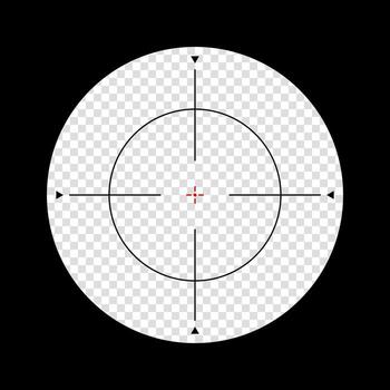 Sniper scope crosshairs view. sniper sight with measurement marks. sniper scope template isolated on background. realistic rifle optical sight. vector