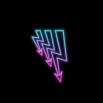 Lightning neon icon. Purple neon sign. Best for polygraphy, mobile apps and web design. vector