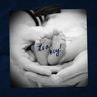 Minimalist It's a Boy Baby Shower Invitation Card template
