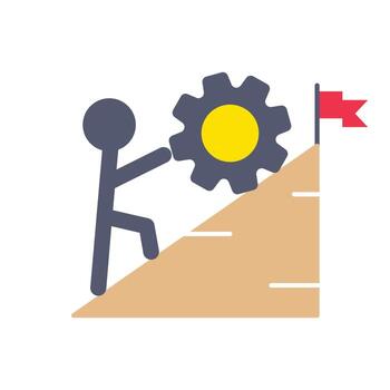 soltero icono trabajo duro, Perfecto para presentación, sitio web, aplicaciones y más, icono plano estilo vector