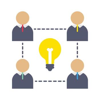 Single Icon Brainstorm, Perfect for Presentation, Website, Apps and more, Icon Flat Style vector