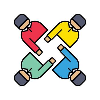 Single Icon Team, Perfect for Presentation, Website, Apps and more, Icon Line Color Style vector