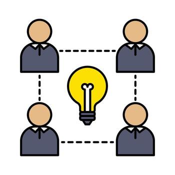 Single Icon Brainstorm, Perfect for Presentation, Website, Apps and more, Icon Line Color Style vector