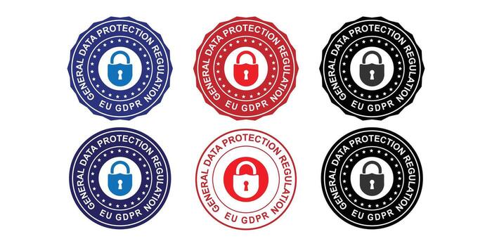 General Data Protection Icons for GDPR Security and Privacy Labels vector