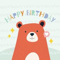 Cute Happy Birthday Greeting Card Template Square Version