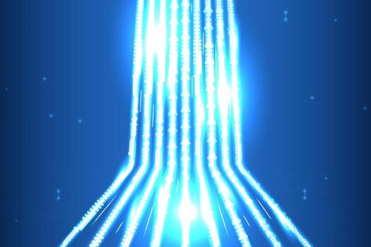 Blue digital data flow abstract background technology stream light futuristic network vector