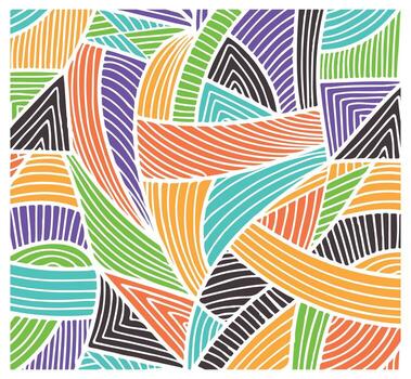 Colorful abstract repeat pattern featuring dynamic lines and shapes in a vibrant arrangement. vector