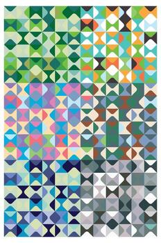 un vistoso repetir cuadrícula de diamante formas en varios sombras creando un vibrante geométrico modelo. vector