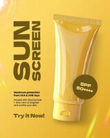yellow clean sunscreen product launch template