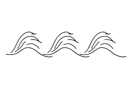 Repeating pattern with waves in doodle style. vector