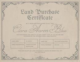 Victorian or Classic Land Purchase Certificate Template Landscape Version