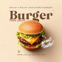 Minimalist Food Truck Square Business Card template