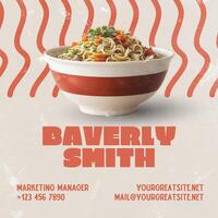Noodle Food Business Cards Template Square