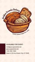 Brown Illustration Bakery Business Card template