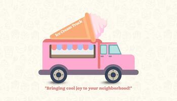 Pastel Illustration Ice Cream Truck Business Card template