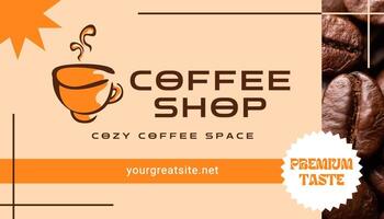Coffee Shop Business Card Landscape template