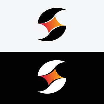 Abstract logo design with gradient star shape and crescent moon graphic for company branding identity vector
