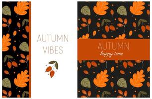 Autumn leaves illustration pattern vector