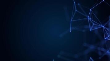 4k sin costura lazo animación de resumen plexo red con Moviente líneas y brillante puntos video