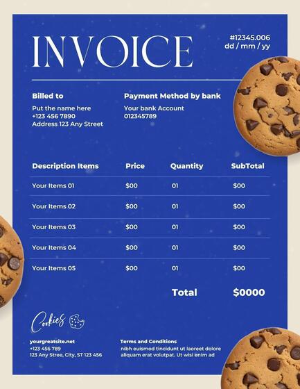 Blue Bakery Supplier Invoice Template