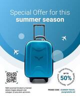 White Blue Summer Traveling Discount Instagram Post Template