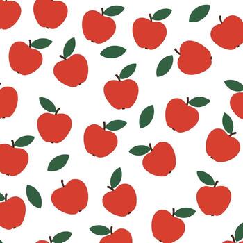 Seamless Red Apple Fruit Pattern Background Design vector