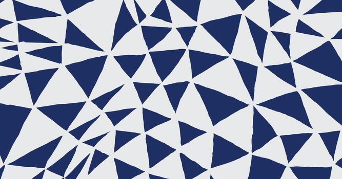 resumen mano dibujado modelo presentando un orgánico mosaico de irregular triangulos en blanco y profundo azul. japonés inspirado moderno, geométrico gráfico para textiles vector