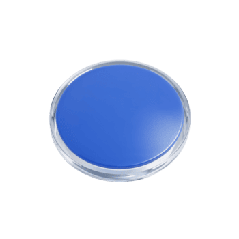 Isolated azure circular element with subtle reflections and transparent edging on clear space png