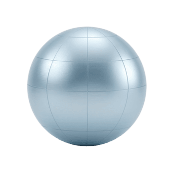 Reflective metallic sphere with structured grid pattern isolated on transparency png