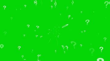 abstrakt bakgrund med flytande fråga märken i ljus grön Färg video