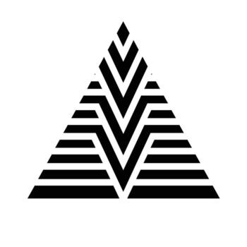 Triangle prism pattern creates striking visual effect with bold black and white lines vector