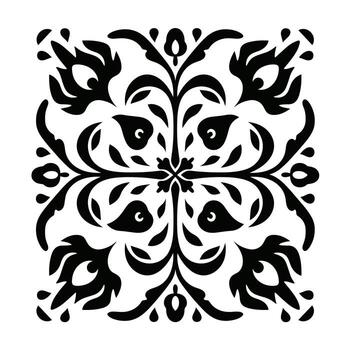 turco alfombra motivo presentando escorpión diseño con intrincado floral patrones vector