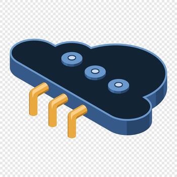 Isometric cloud computing. Cloud technology concept. Web hosting concept. Isometric technology. Isometric, vector