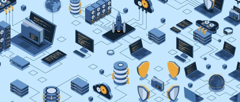 Digital devices and technology illustration vector