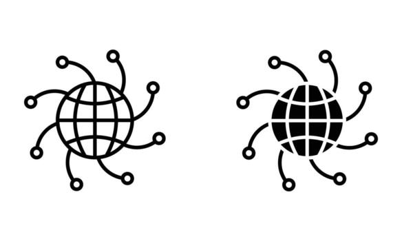 globe with connection line vector