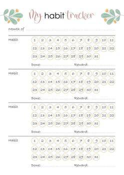 mensual hábito rastreador página. suave pastel diseño para diario y planificación. limpiar diseño a pista metas y construir nuevo hábitos vector