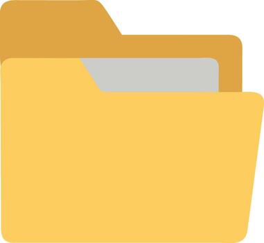 Yellow folder with grey insert document file vector