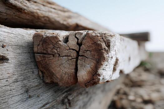 Worn wood shows weathered cross section texture photo