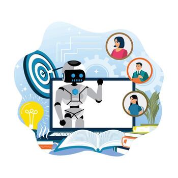 Robot assisting in modern learning vector