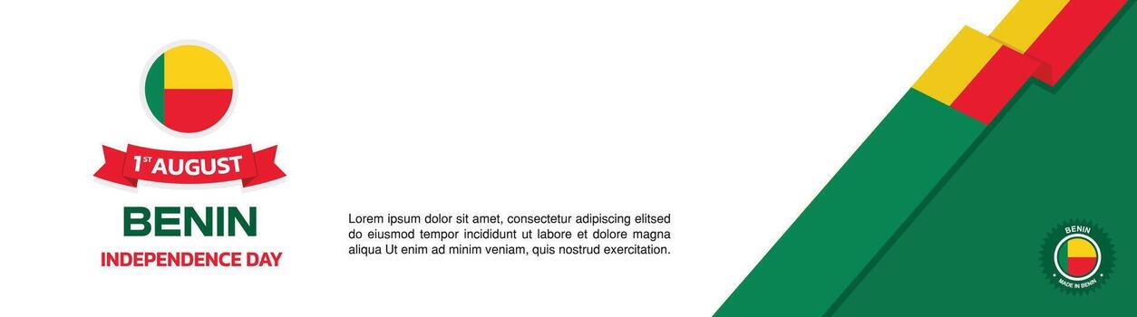 benin Independence Day Design with buildings and icons, Background,Design, Greeting, Template and benin landmarks greeting. 1st August design with swiss map and flag vector