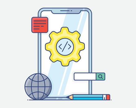 Mobile App Development Process and Tools for Innovation vector