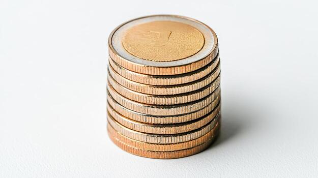 Stacked coins create visual representation of wealth and savings photo