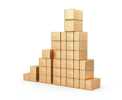 robusto apilado bloques de oro crear estable y impresionante estructura foto