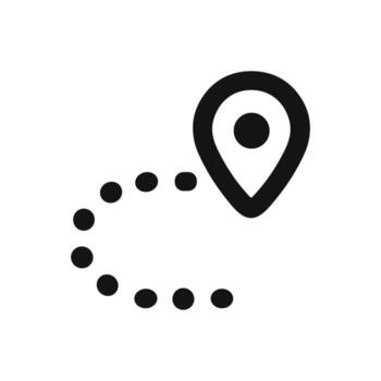 Minimalist Stroke Route Map Pointer Direction Icon for Application Design vector