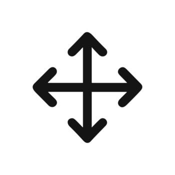 Simple Line Style Move Cursor Direction Sign Element Graphic vector