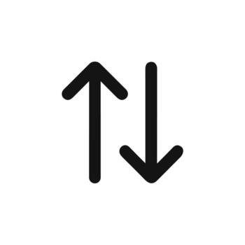 sencillo contorno intercambiar flechas señalando arriba y abajo dirección icono vector