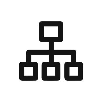 Simple Outline Hierarchy Organization Chart Diagram Structure Element Icon vector