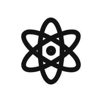 Simple Outline Physics Atom Shape Science Element Icon Symbol vector