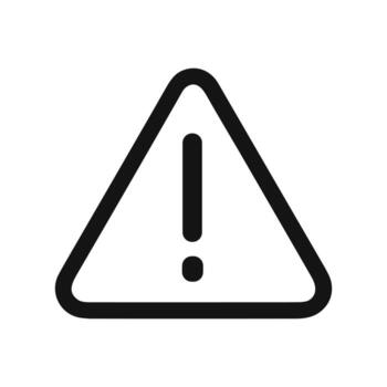 Simple Outline Triangle Exclamation Mark Shape Warning Alert Icon vector